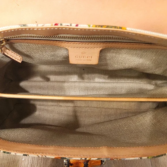 Gucci Flora Nailhead Bamboo Vintage Bag - Picture 4 of 9